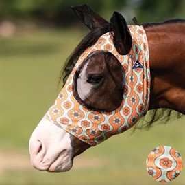 Professionel's Choice Comfort Fit lycra fluemaske til hesten, med blomster motiv.